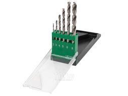 Набор сверл по металлу HSS, 6пр. (2 / 3 / 4 / 5 / 6 / 8мм), в пластиковом футляре RockFORCE RF-DBS06