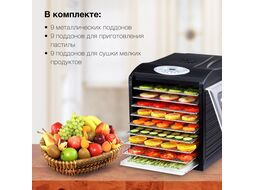 Сушка для фруктов и овощей 27под. 700Вт черный Hyundai HYFD-1803