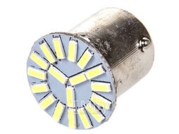 Автолампа диод S25 (P21W) 12V 18 SMD BA15s 1-конт Белая (2шт) Skyway S08201250
