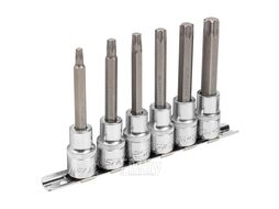 Набор головок-бит Torx 6-лучевых, 6 пр.(Т30,Т40,Т45,Т50,Т55,Т60; L-100мм), на планке Forsage F-40913L