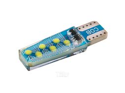 Автолампа диод T10 (W5W) 12V 12 COB без цоколя 1-конт Белая стробоскоп SKYWAY габарит/стоп/салон/ном