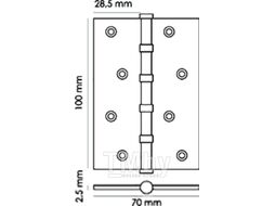 Петля дверная Morelli MS 100X70X2.5-4BB BN