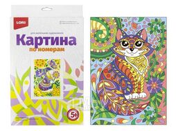 Набор для рисования по номерам, картина 20х28,5 см для малышей "Котик" LORI Ркн-012