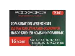 Набор ключей комбинированных 16пр.(6-19,22,24мм) в лотке Rock FORCE RF-T5161