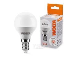 Лампа светодиодная WOLTA G45 7,5Вт Е14 4000К 25S45GL7,5E14