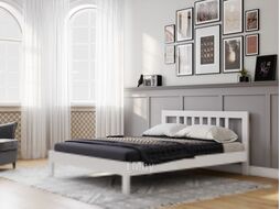 Двуспальная кровать Мебельград Слип 160x200 (белый фактурный)