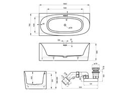 Пристенная акриловая ванна Wellsee Belle Spa 2.0 235802001