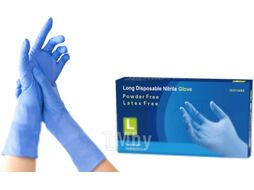 Перчатки одноразовые Nitrile Gloves Long NitrileExam (L, 100шт)