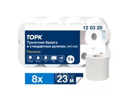 Бумага туалетная Premium T4, 8 рул, 23м, 2-сл. Tork 120320-00