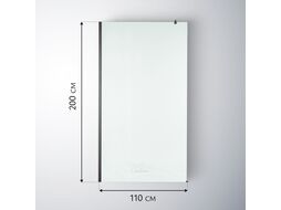 Душевая стенка Saniteco Walk-In SN-W6MB110 (110x200, матовое стекло, черный профиль)