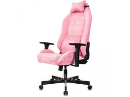 Кресло игровое Knight N1 Fabric розовый Velvet 36 с подголов. крестов. металл
