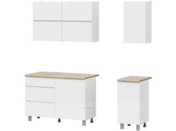 Кухонный гарнитур Mio Tesoro Токио 1.6м (белый текстурный/дуб сонома)