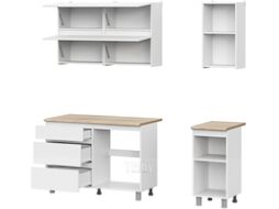 Кухонный гарнитур Mio Tesoro Токио 1.6м (белый текстурный/дуб сонома)