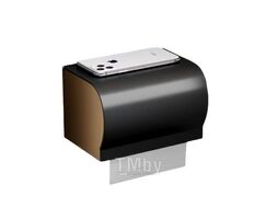 Держатель для туалетной бумаги, металл, цвет чёрно-золотой ILLU Y240123-4