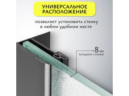 Душевая стенка Saniteco Walk-In SN-W8MB90 (90x200, матовое стекло, черный профиль)