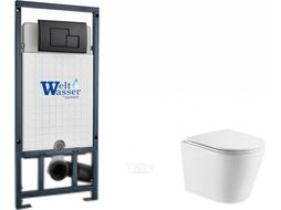 Унитаз подвесной с инсталляцией WeltWasser Marberg 507 + Salzbach 043 GL-WT + Mar 507 SE MT-BL