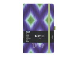 Блокнот "Ikat blue emerald", А5, 96 листов, фиолетовый, зеленый CASTELLI 0QO4II-001
