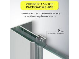 Душевая стенка Saniteco Walk-In SN-W8TC120 (120x200, прозрачное стекло, хромированный профиль)