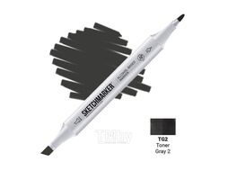Маркер перм., худ. двухсторонний, TG2 серый тонированный 2 Sketchmarker SM-TG2