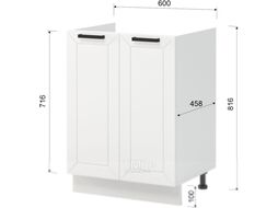 Шкаф под мойку Mio Tesoro Альфа ШНМ 600 (белый/холст белый)