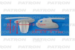 Клипса пластмассовая GM Применяемость: Приеняемость: клипса боковой отделки PATRON P37-2278