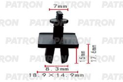 Клипса пластмассовая GM применяемость: решетка кузова PATRON P37-1831