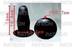 Клипса пластмассовая MAZDA ,NISSAN ,Mitsubishi применяемость: отделка (различная),уплотнители, фиксаторы, шумоизол PATRON P37-1840