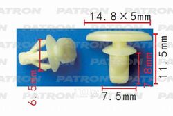 Клипса пластмассовая Mazda применяемость утеплитель капота PATRON P37-0465