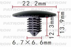 Клипса пластмассовая Nissan применяемость: крепление обшивки капота PATRON P37-1413