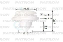 Клипса пластмассовая BMW применяемость: пистон обшивки PATRON P37-0262A