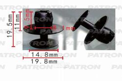 Клипса пластмассовая Citroen, Peugeot применяемость: пистон распорный со шляпкой PATRON P37-0506