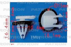 Клипса пластмассовая GM применяемость: багажник, молдинги, освещение PATRON P37-1227