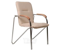 Кресло модель Самба КС 1 арт. РМК 000.457, Пегассо Бежевый (подлокотники дерево светлое)