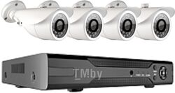 Комплект видеонаблюдения HK-443D GINZZU 2M, 1080N, IP66, (регистратор + 4 уличных камеры)