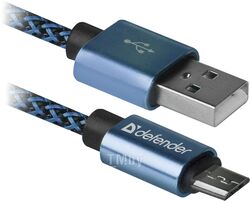 Кабель USB2.0 TO MICRO-USB 1M BLUE USB08-03T Defender 87805