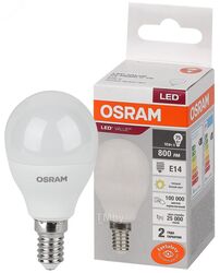 Лампа светодиодная Р75 7,5Вт Е14 3000К 4058075579712 LED Value OSRAM