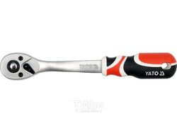 Трещотка изогнутая пластиковая ручка 3/8" T72 L200мм Yato YT-0731