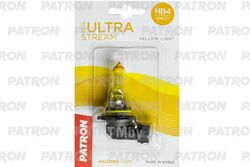 Лампа галогенная блистер HB4 12V 51W 2800K P22d Fog Ultra Stream (желтый свет, отличная видимость в любую погоду) PATRON PLHB4-12/51-FLLS