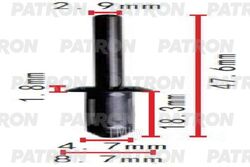 Клипса пластмассовая GM применяемость: заклепка PATRON P37-1578