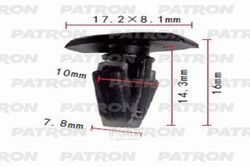 Клипса пластмассовая Lexus, Toyota применяемость: уплотнитель PATRON P37-0636
