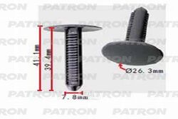 Клипса пластмассовая Nissan, Renault применяемость: штифт крепления обивки PATRON P37-1408