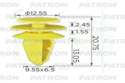 Клипса пластмассовая Chrysler Применяемость: Клипса обшивки PATRON P37-2385