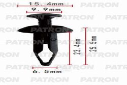 Клипса пластмассовая Chrysler, Ford применяемость: внутренняя отделка PATRON P37-0058