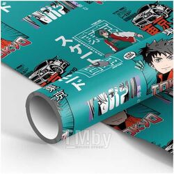 Бумага подарочная 70*100см, "Anime boy" в рулонах, 80 г/м2, 1 лист, глянцевая Meshu MS_53465