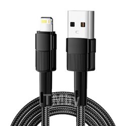 Кабель USB-A – Lightning для Apple, 2,4А, 1м, в черной нейлоновой оплетке REXANT 18-7060