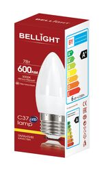 Лампа светодиодная С37 7Вт Е27 3000К LED Bellight