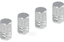 Колпачки на шинный вентиль K-1, серебряные, металл, 4 шт. AIRLINE AVC07