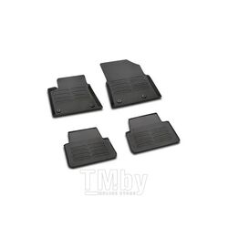 Комплект резиновых автомобильных ковриков Citroen C3 Aircross, 2 передних и 2 задних резиновых формованных ковриков черного цвета. PSA 1616766380