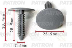 Клипса пластмассовая GM применяемость: внутенняя отделка - багажный отсек PATRON P37-1487