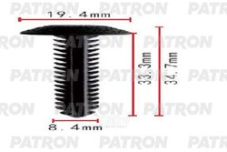Клипса пластмассовая GM применяемость: внутренняя отделка PATRON P37-1838